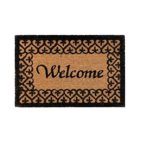 NEDIA HOME Nedia Home 33088 16 x 24 in. Heart Welcome Super Scraper Door Mat - Natural Tan & Black 33088